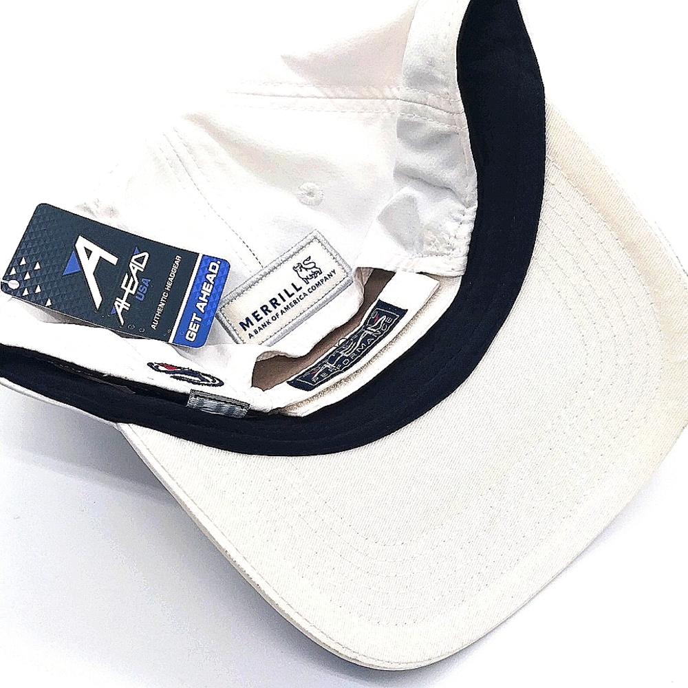 New White Merrill Lynch Rare Golf Adjustable Midfit Hat by AHEAD - Picture 2 of 3